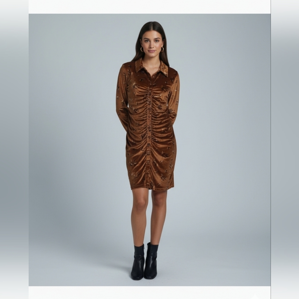 HOUSE OF HARLOW 1960 WOMEN'S BUTTONS FRONT UP/ RUSH DRESS